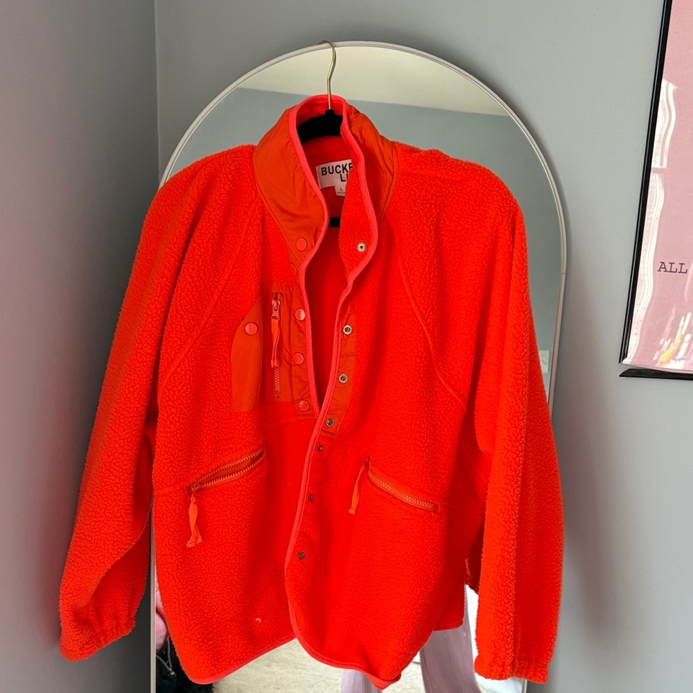 BUCKETLIST Vibrant Orange Teddy Jacket